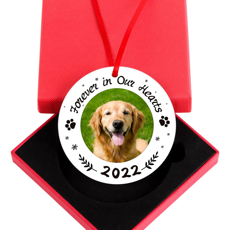 WaaHome Picture Frame Dog Memorial Christmas Ornaments 2022, Forever in Our Hearts Pet Memorial Ornaments for Christmas Tree, Pet Memorial Gifts, Sympathy Remembrance Gifts for Loss of Dog Cat Pet - BeesActive Australia