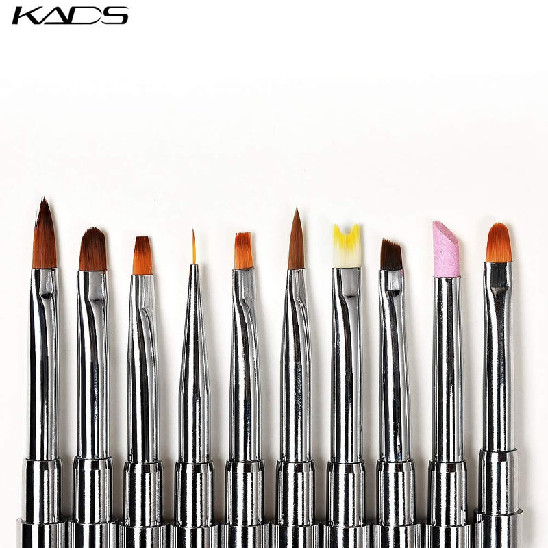 KADS Acrylic Brush Nail Art Brush Rhinestone Powder Brush Acrylic Clear Handle Nail Art Design Paint Pen Manicure Tool for Nails Sculpting (Set) Set - BeesActive Australia