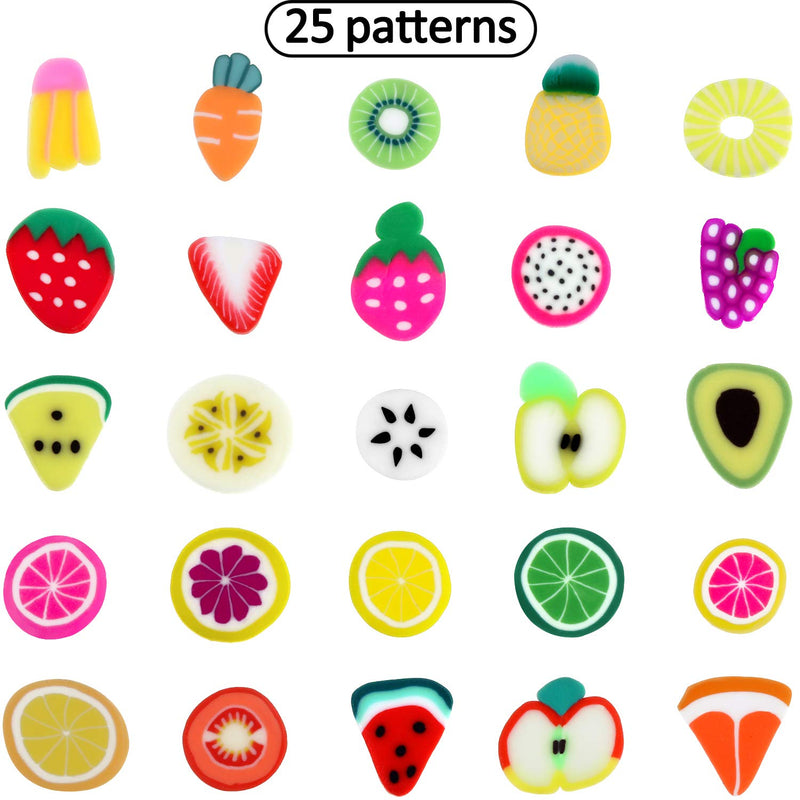 25 Boxes 3D Fruit Slices Nail Art Decorations Fruit Pattern Nail Slices Cute Design Colorful Nail Decals with Tweezers for Nail Art DIY Crafts Nail Decorations - BeesActive Australia