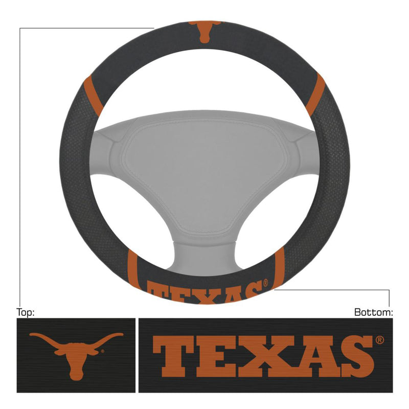 FANMATS 14825 NCAA University of Texas Longhorns Polyester Steering Wheel Cover , 15"x15" - BeesActive Australia