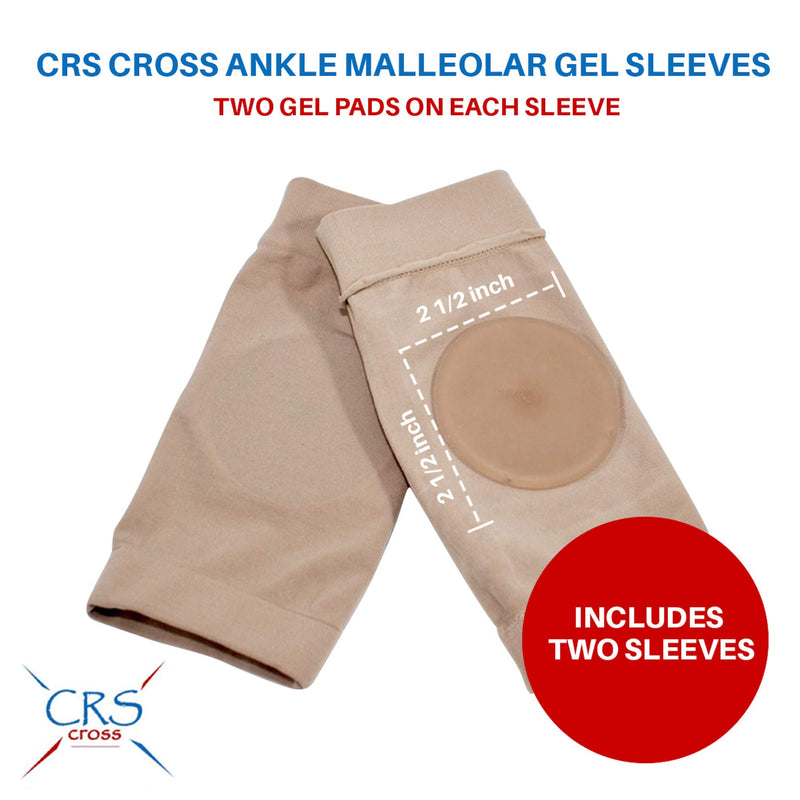 CRS Cross Ankle Malleolar Gel Sleeves - Padded Skate Sock with Ankle Bone Pads for Figure Skating, Hockey, Inline, Roller, Ski, Hiking or Riding Boots. Ankle Protector & Cushion One Size Fits Most - BeesActive Australia