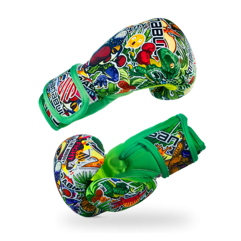 [AUSTRALIA] - Sanabul Sticker Bomb Kids Boxing Kickboxing Training Gloves 6 OZ DINO JUNGLE 