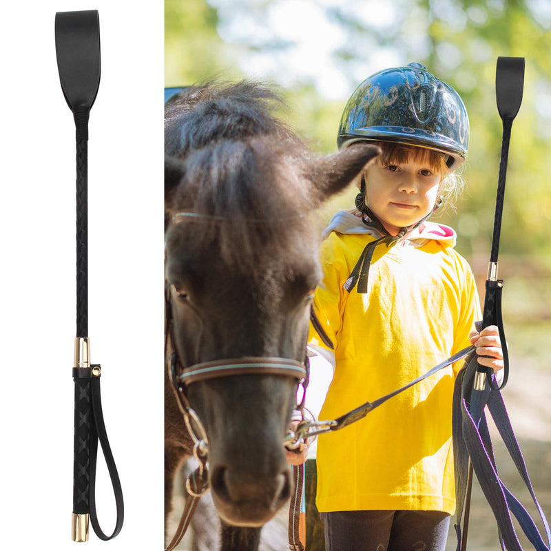 Coolrunner Riding Crop for Horse, 18 Inch Horse Whip with PU Leather, Equestrianism Horse Crop Double Slapper Horse Whip, Black Crops for Horses - BeesActive Australia