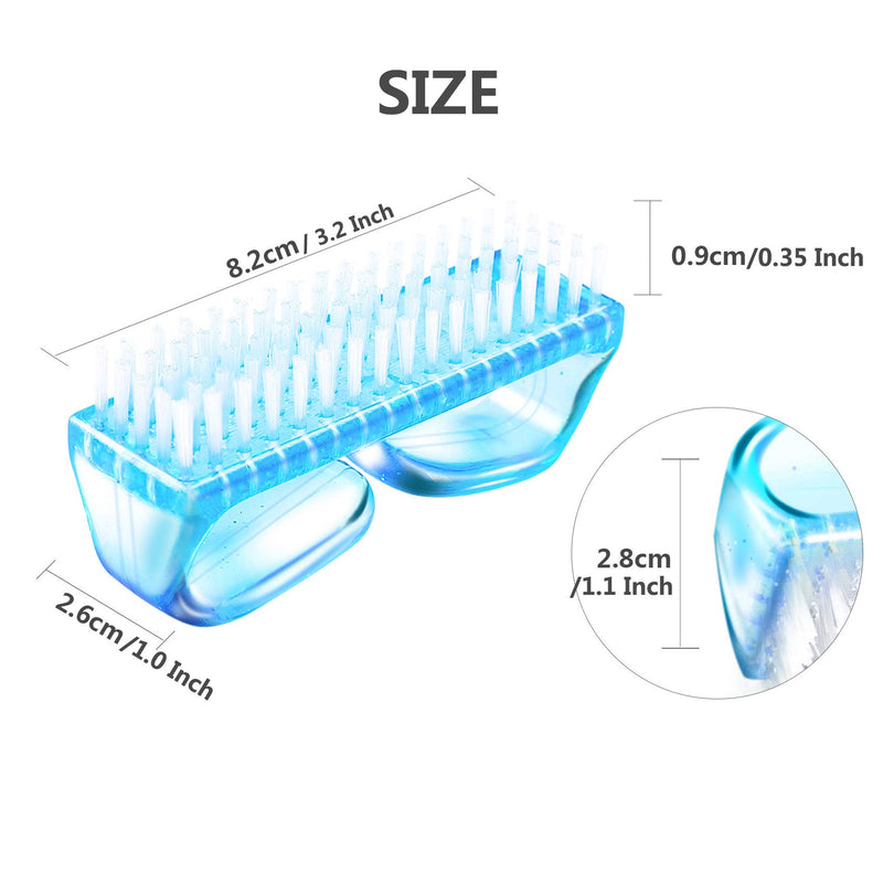 Handle Nail Brush Fingernail Brush Cleaner Hand Scrub Cleaning Brush for Toes Medium Crystal Four Color - BeesActive Australia