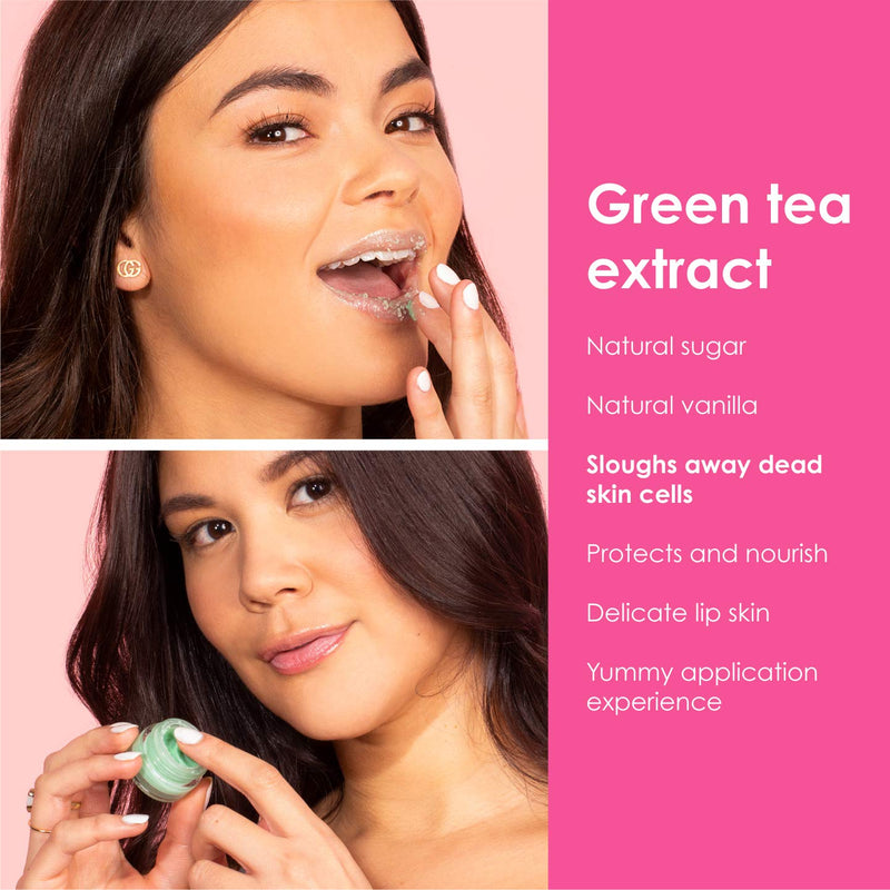 Winky Lux Sugared Matcha Lip Scrub | Exfoliating Lip Scrub with Green Tea Extract to Moisturize, Soften & Recharge Lips - BeesActive Australia