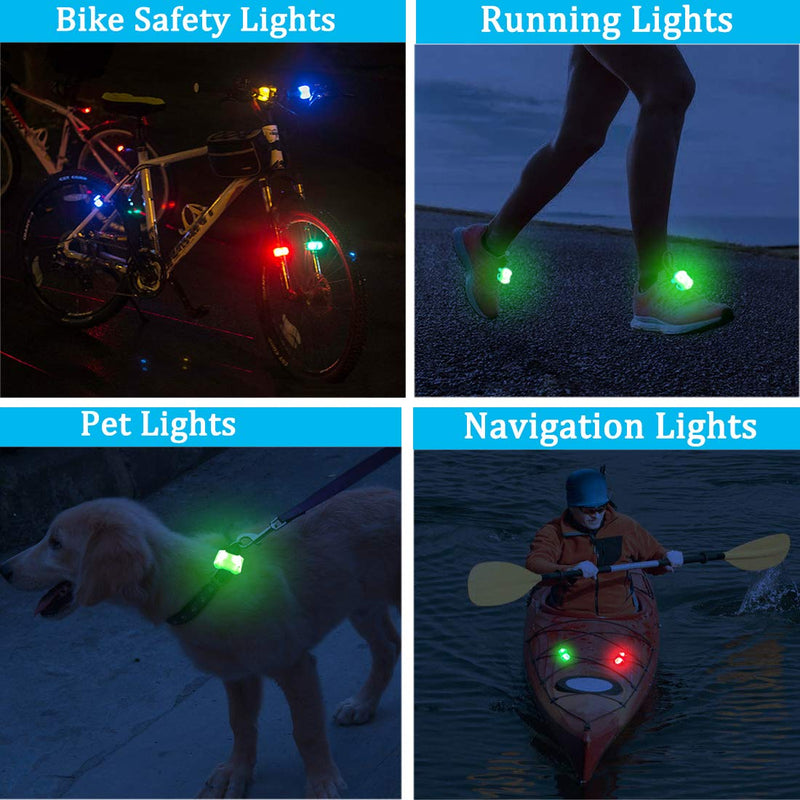 [AUSTRALIA] - Botepon 2Pcs Boat Kayak Battery Navigation Lights Safety Lights Boat Bow Lights Stern Lights Bike Lights Pet Lights Night Running Lights with 3 Modes Green 
