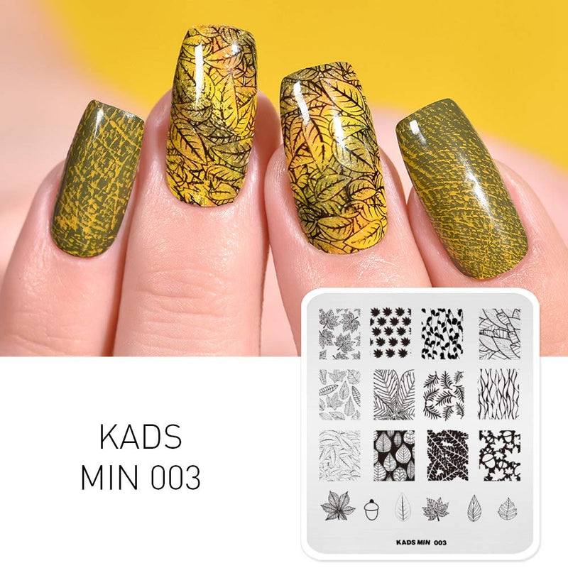 KADS Nail Art Stamping Plate Plant Leaf Shape Pattern Stamp Template Image Plates for Nail Salon Designs Color-22 - BeesActive Australia