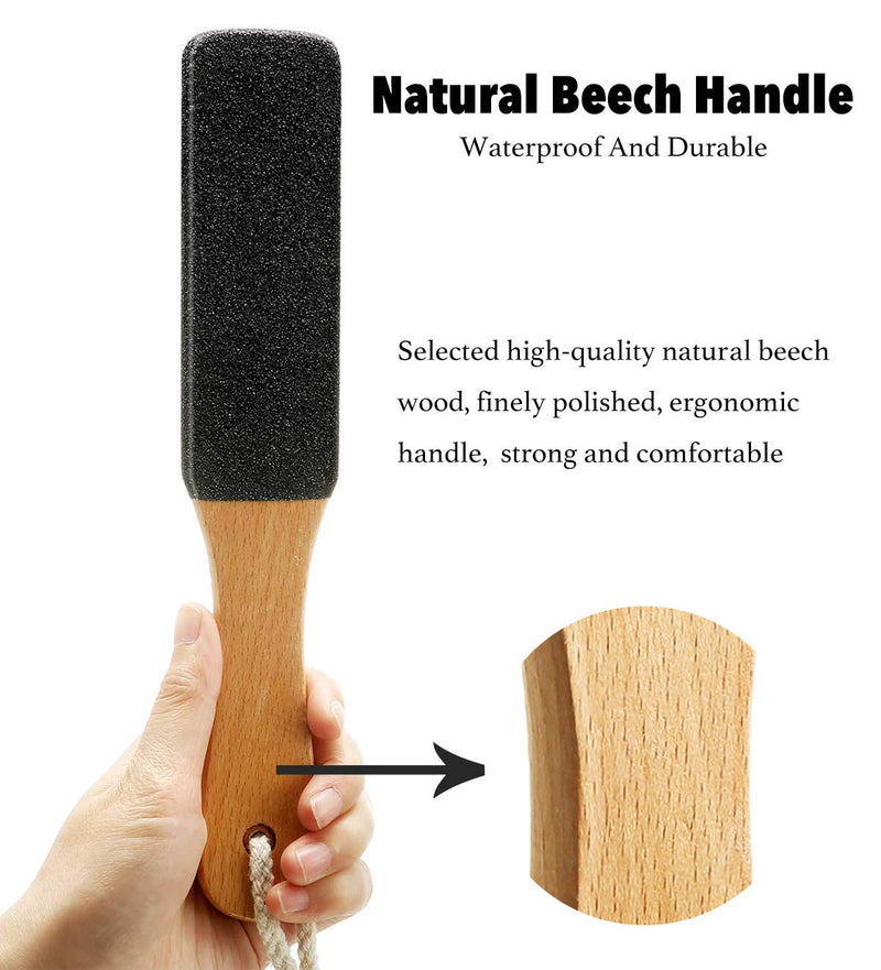 Large Wood Foot Care Pedicure Callus Remover,Remove Dead Skin,Corn,Rough,Crust Calluses,Cracking,Hard Skin,Pumice Stone For Rasp Foot File Tools,Wet And Dry Dual Use,Double Side Foot Spa(Straight) 1: Straight - BeesActive Australia