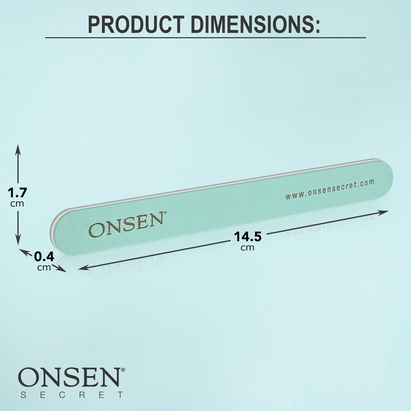 Onsen Japanese Nail File - Professional 6-Pack Nail Files, Double Sided Natural and Acrylic Nail Filers - 120/180 Grit - Disposable, Salon Smooth, Travel Best Nail File For Shiny Nails (6 Counts) 6 Count - BeesActive Australia