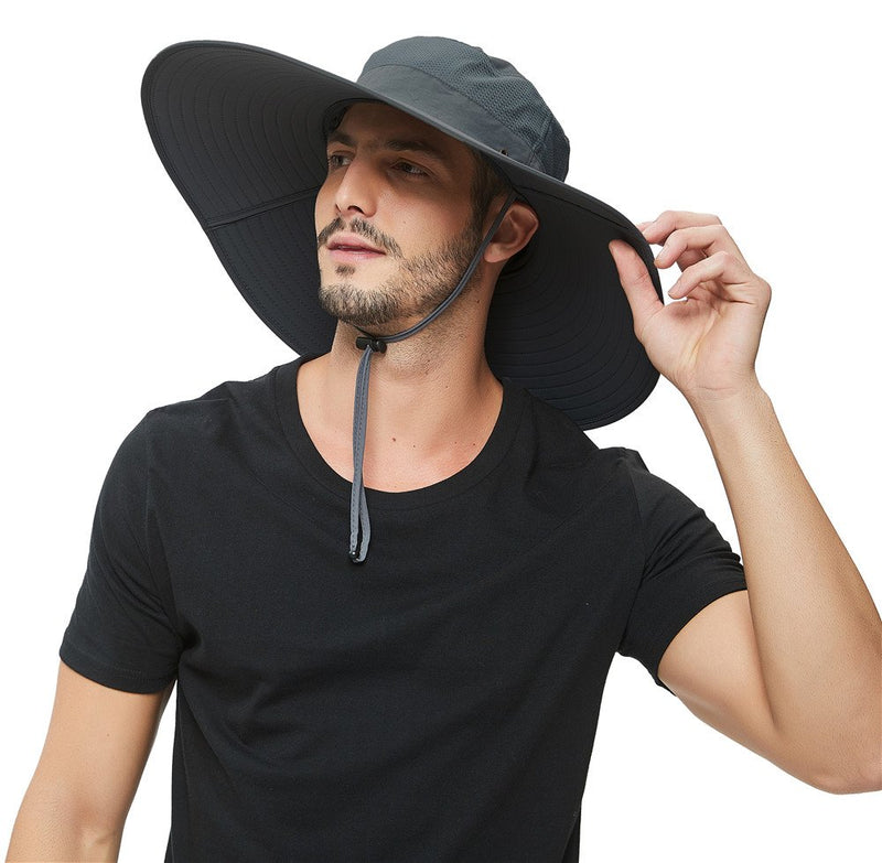 [AUSTRALIA] - Super Wide Brim Sun Hat-UPF50+ Waterproof Bucket Hat for Fishing, Hiking, Camping Dark Grey 