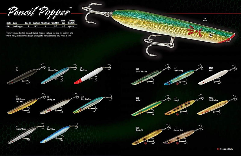 [AUSTRALIA] - Cotton Cordell Pencil Popper Topwater Fishing Lure 7 inch Pearl Red Head 