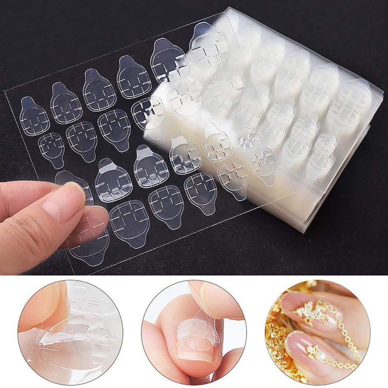 Wonfirst 480pcs Double-Side Transparent Flexible Nail Glue Stickers Jelly Gel Adhesive Tabs for Acrylic False Nails Tips Manicure Tape (20 Sheets) - BeesActive Australia