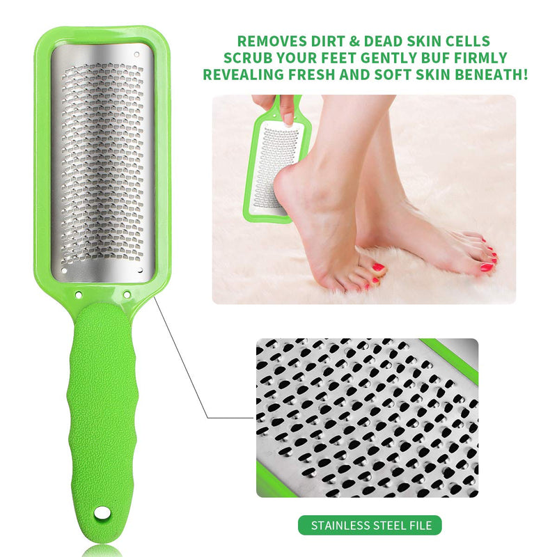 Professional Pedicure Kit SOFYE Foot Files Set Tools Double Sided Files Exfoliating Prevent Dead Skin Foot Skin Care Tool Set Salon Pedicure Kit Washable Effectively 23 in 1-Green - BeesActive Australia