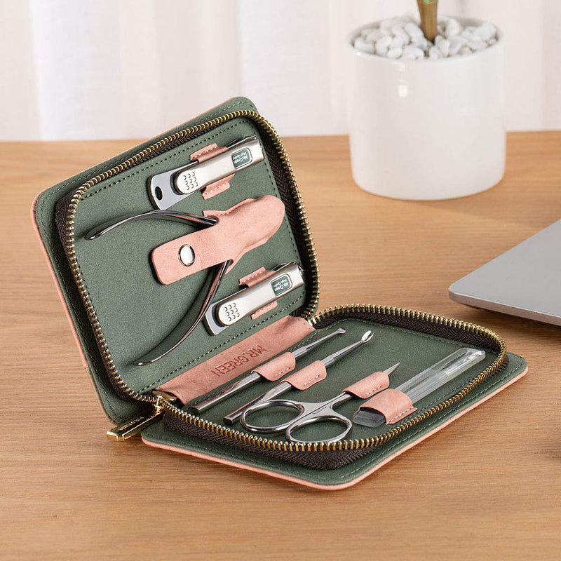 7Pcs Manicure Set, Pedicure Sets, Nail Clipper sets，Stainless Steel Professional Nail Cutter with Travel Case Mr-6028 - BeesActive Australia
