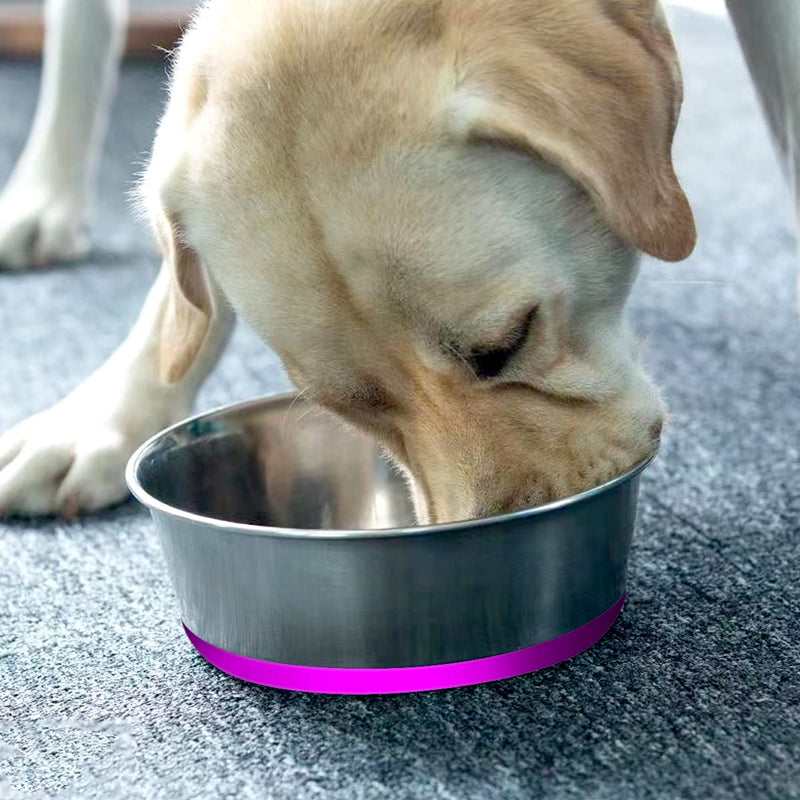 WEDAWN Stainless Steel Dog Bowls,Nonslip Rubber Bottom Dog Dishes, Deep Stainless Steel Cat Bowl Water and Food with Non- Skid Rubber Base for Small/Medium/Large Dogs, Cats 4 Cup for Small Pet - BeesActive Australia