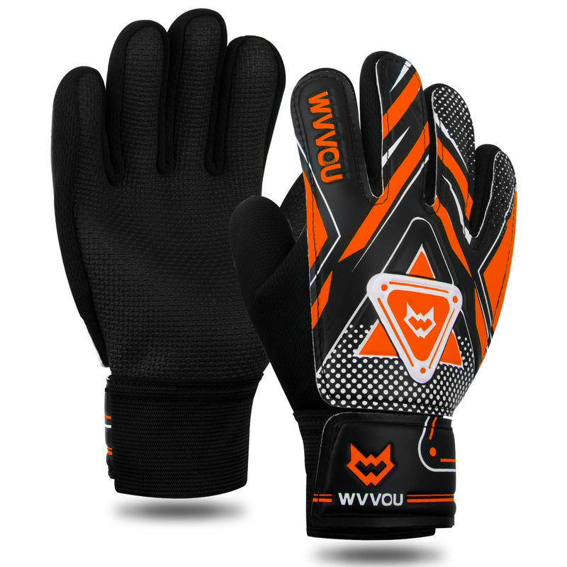 WVVOU Goalkeeper Gloves for Kids Youth, Soccer Goalie Gloves with Double Protection, Anti-Slip Soccer Gloves, Super Grip 8 Orange - BeesActive Australia