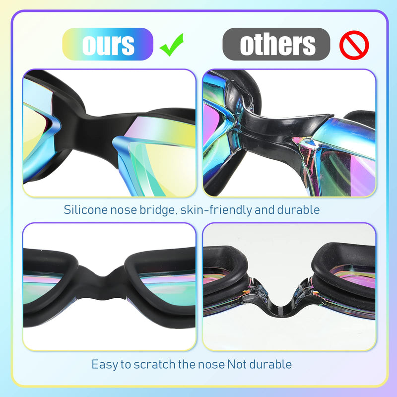 2 Pack Swim Goggles No Leaking Swimming Goggles Waterproof Swim Glasses Polarized Goggles with Nose Clip and Earplugs Green, Orange - BeesActive Australia