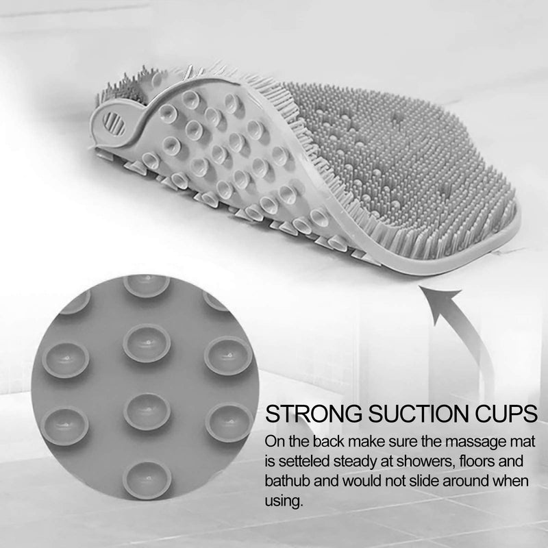 Shower Foot Massager Scrubber, Foot Cleaner Massage Mat with Non Slip Suction Cups, Improve Circulation Relieve Tired and Pain (Grey) Grey - BeesActive Australia