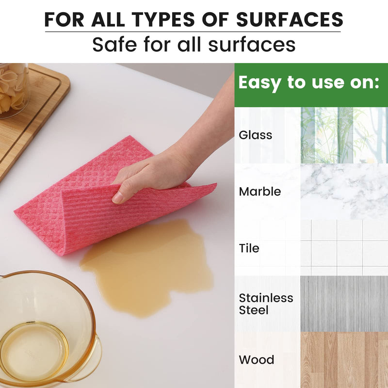 Homaxy Swedish Dishcloths for Kitchen, 6 Pack Reusable and Eco-Friendly Cellulose Sponge Cloths Dish Towels, Absorbent and No Odor Paper Towels for Dishes ＆ Counters, Assorted Pack of 6 - BeesActive Australia