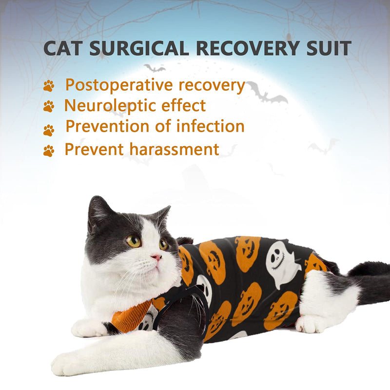 Hipet Cat Surgical Recovery Suit for Abdominal Wounds or Skin Diseases,Substitute E-Collar & Cone,Cat Onesie Anti Licking Pet Surgical Recovery Vest Shirt L Black - BeesActive Australia