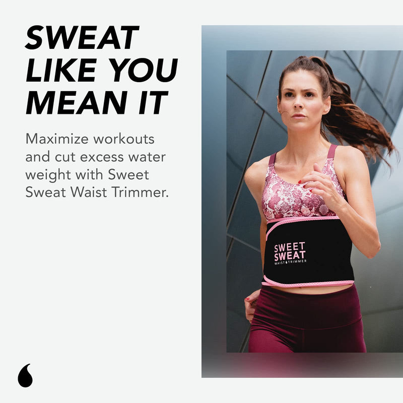 Sweet Sweat Waist Trimmer for Women and Men - Sweat Band Waist Trainer for High-Intensity Training & Workouts, 5 Sizes Small Black/Pink - BeesActive Australia