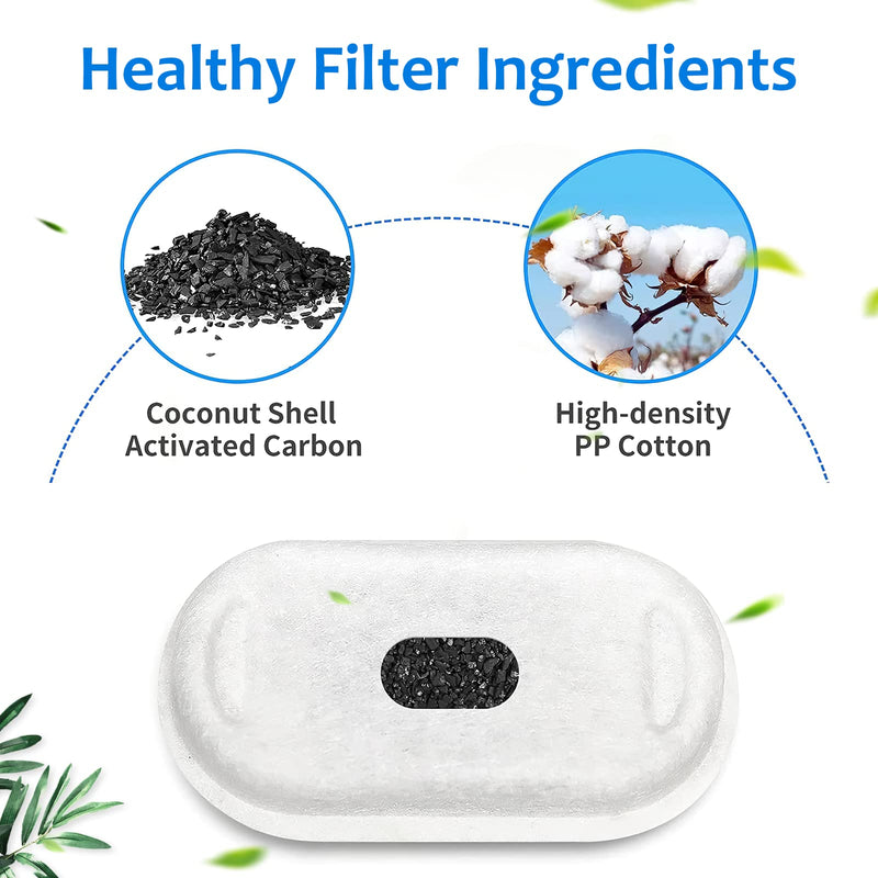 Cat Water Fountain Filters, Cat Fountain Filter Replacement for 67oz/2L Pet Water Fountain Stainless Steel, Dog Water Fountain 8 Replacement Filter&8 Sponge Filter - BeesActive Australia