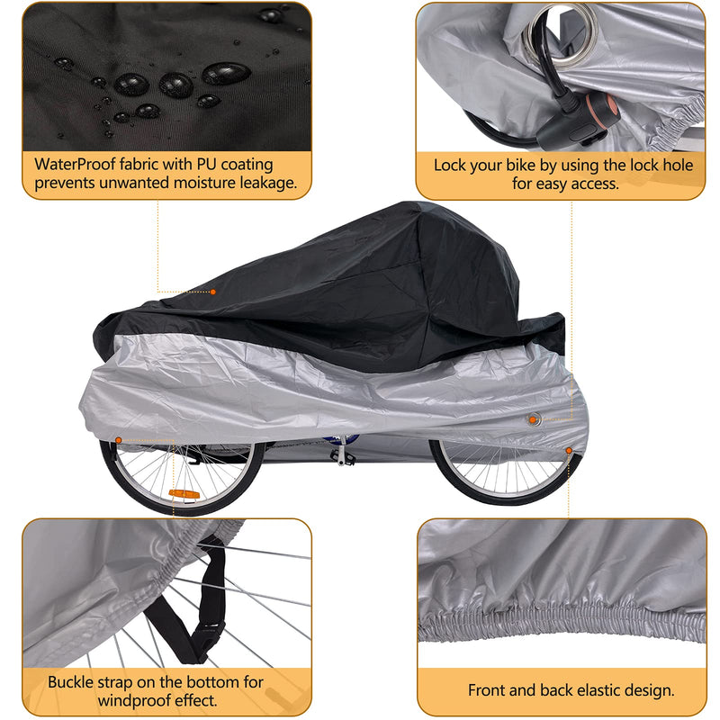 MOONCOOL Adult Tricycle Cover Trike Cover, 3 Wheeled Bicycle Bike Cover for Outdoor Storage Waterproof, Dust Wind Proof for Bikes - BeesActive Australia