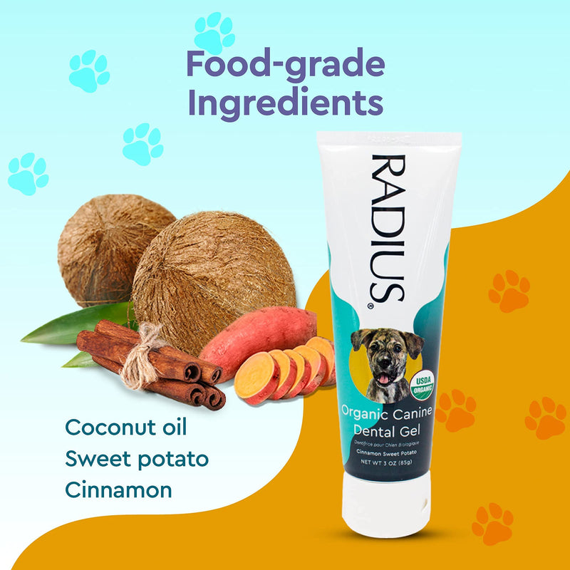 RADIUS USDA Organic Canine Pet Toothpaste 3 oz Non Toxic Toothpaste for Dogs Designed to Clean Teeth and Help Prevent Tartar Remove Plaque Xylitol Free - Pack of 1 3 Ounce (Pack of 1) - BeesActive Australia