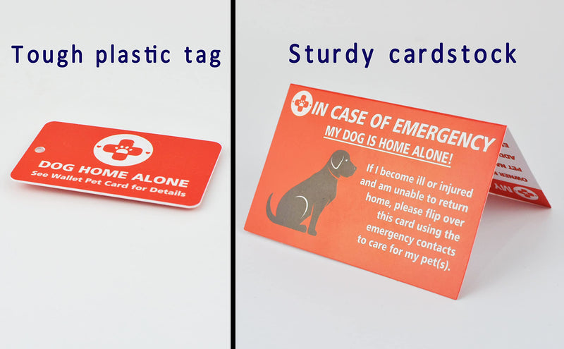 CloceanBrand My Dogs are Home Alone Alert Key Tag Keychain Emergency Contact Wallet Card Folded - 2 Writable Back Sides (Dog Emergency Wallet Card & Tag)… Dog Emergency Wallet Card & Tag - BeesActive Australia