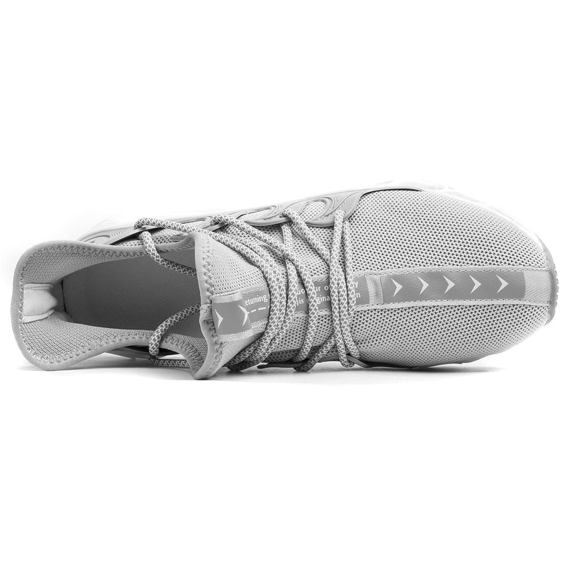 Mens Running Sneakers Slip on Walking Shoes Tennis Comfort Work Soft Sole Trainers 8.5 Grey - BeesActive Australia