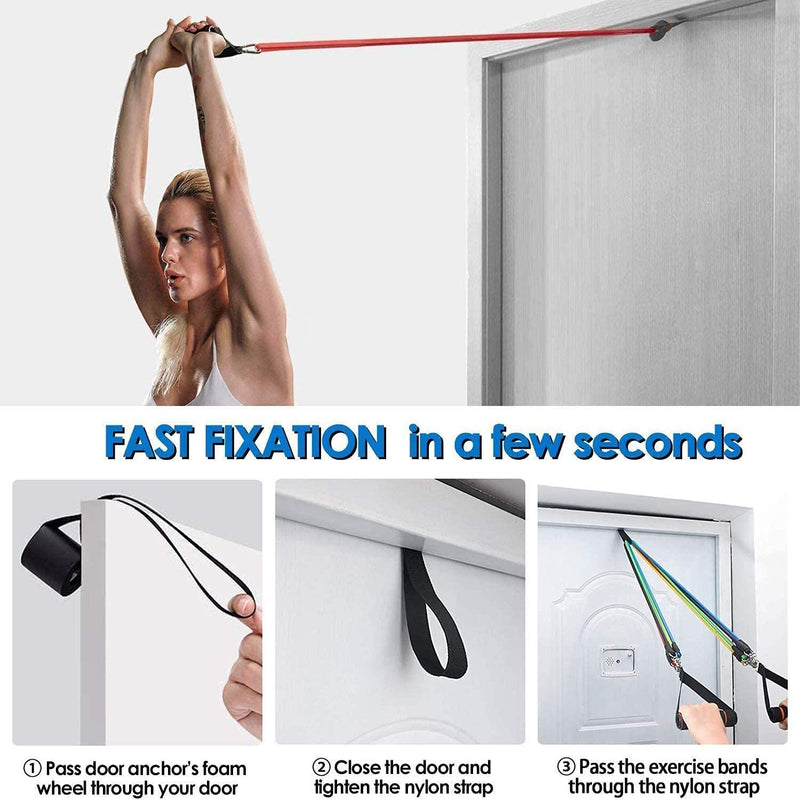 Heavy Duty Door Anchor for Resistance Bands Exercise Fitness Bands Accessories Resistance Exercise Band and Resistance Tube Anchor Strap. BLACK5 - BeesActive Australia