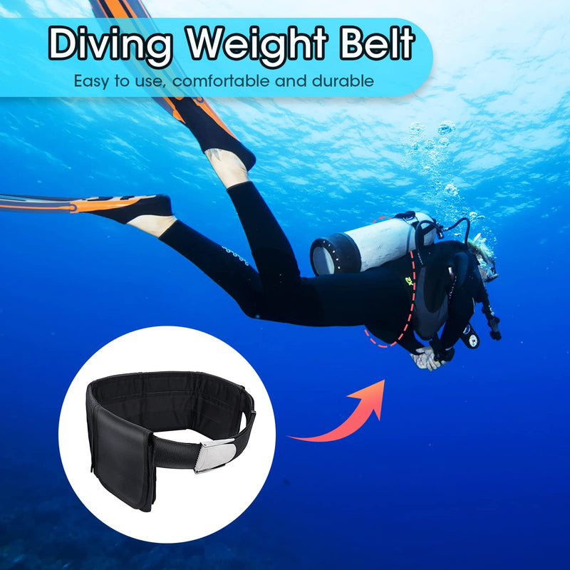 Scuba Weight Belt with 5 Pockets, Quick-Release Buckle Diving Pocket Weight Belt Adjustable Snorkeling Webbing Weight Pouch Belt fit for Waist 32" to 52" - BeesActive Australia