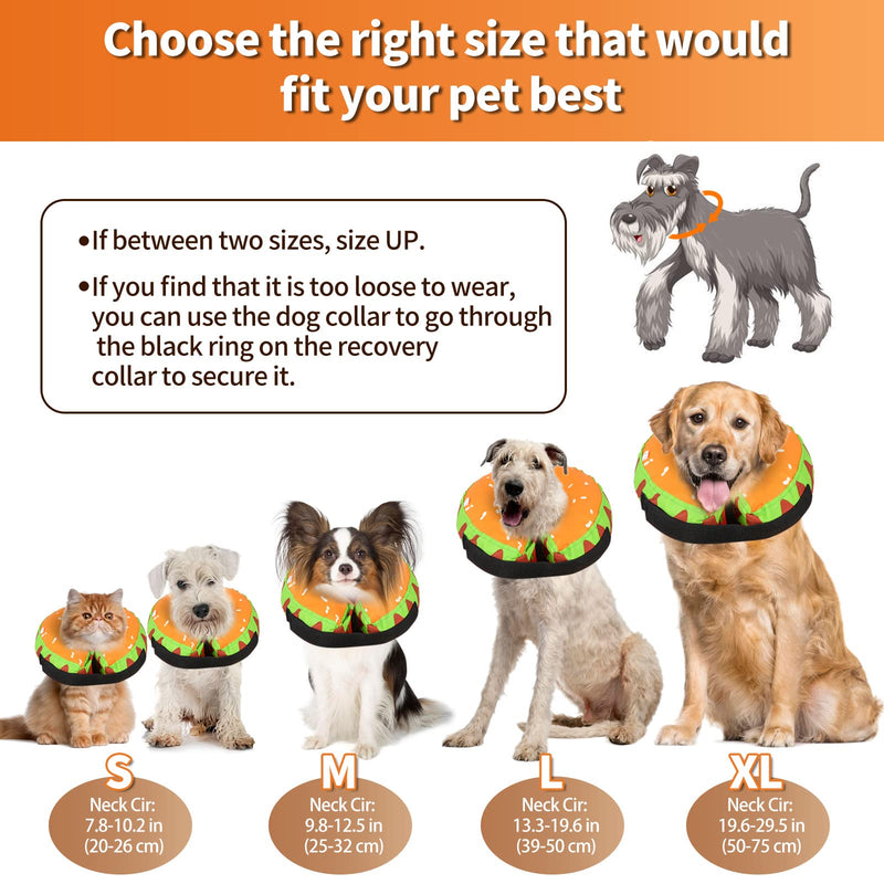 Protective Inflatable Dog Recovery Cone Collar for Smal Medium Large Dog, Soft E-Collar Dog Donut Cone Alternative After Surgery for Dogs Cats S(Neck 7.8''-10.2'') - BeesActive Australia