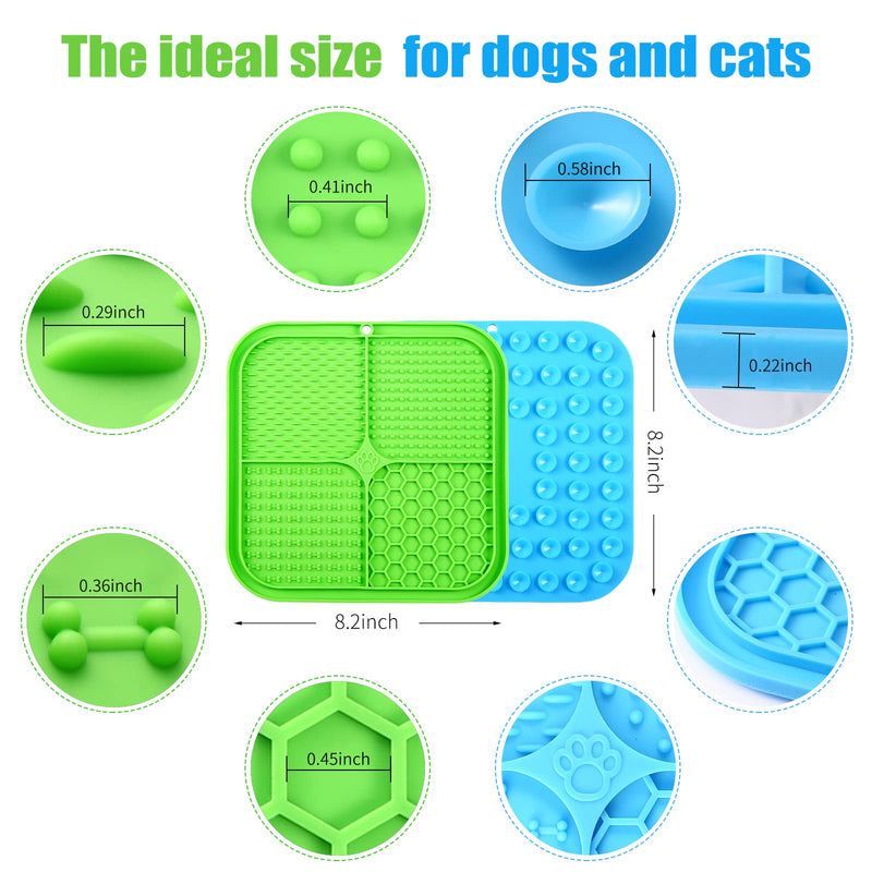 Dog Lick Mat Slow Feeder for Dogs, Premium Lick Pad with Suction Cups for Dog Anxiety Relief, Slow Feeder Dog Bowls, Bathing, Grooming and Training, 2 Pack - BeesActive Australia