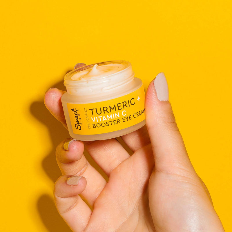 Sweet Chef Turmeric + Vitamin C Booster Eye Cream - Hydrating Turmeric Cream for Under Eyes, Dark Circles and Puffiness - Moisturizing Gel-Cream for Sensitive Under-Eye Skin (15ml / 0.5 oz) - BeesActive Australia