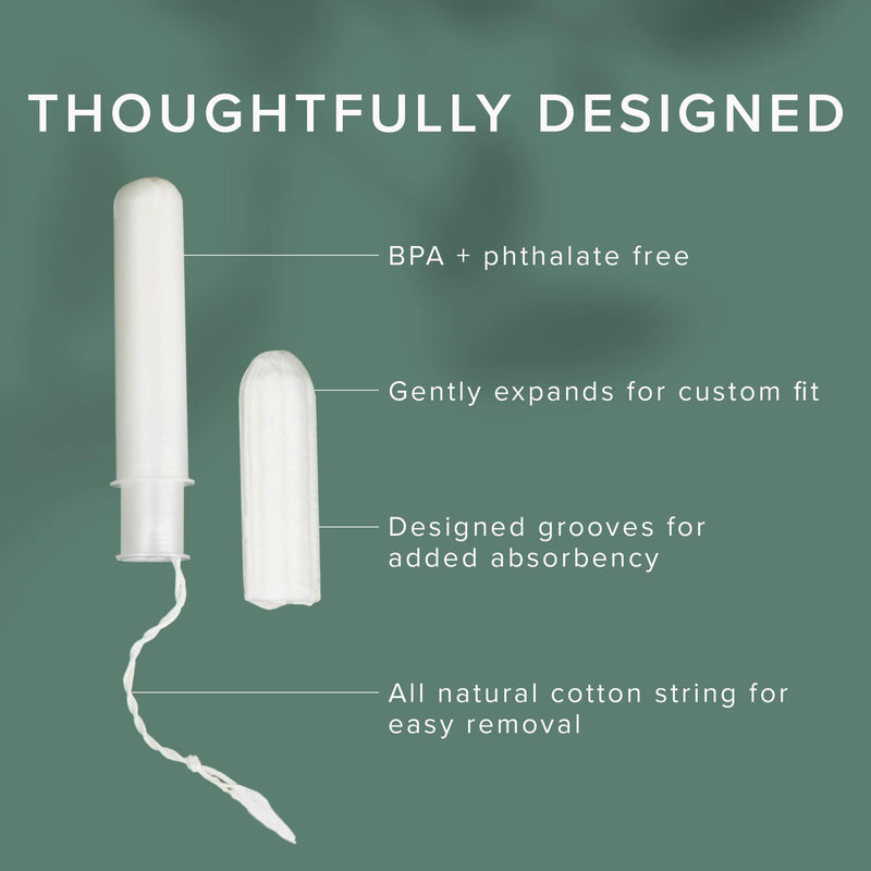 Veeda 100% Natural Cotton Compact BPA-Free Applicator Tampons Chlorine, Toxin and Pesticide Free, Super, 16 Count - BeesActive Australia