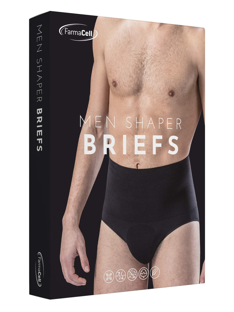 Farmacell 411 Men's shaping control briefs with waist girdle, 100% Made in Italy Small White - BeesActive Australia