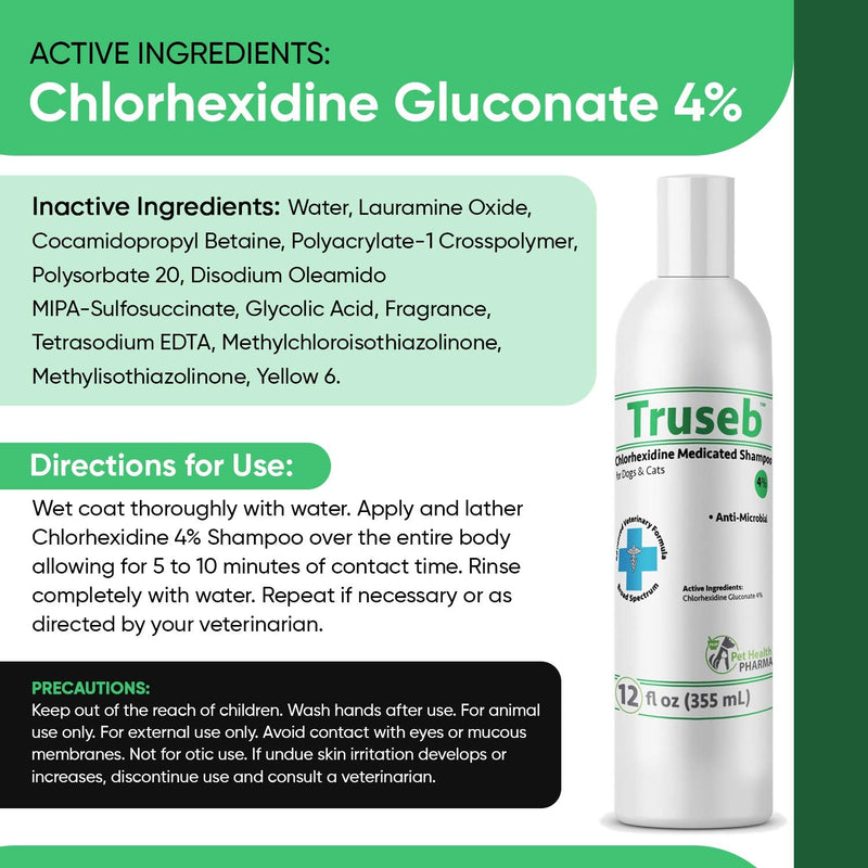 Pet Health Pharma Medicated Dog and Cats Chlorhexidine 4% Shampoo 12 Oz - BeesActive Australia
