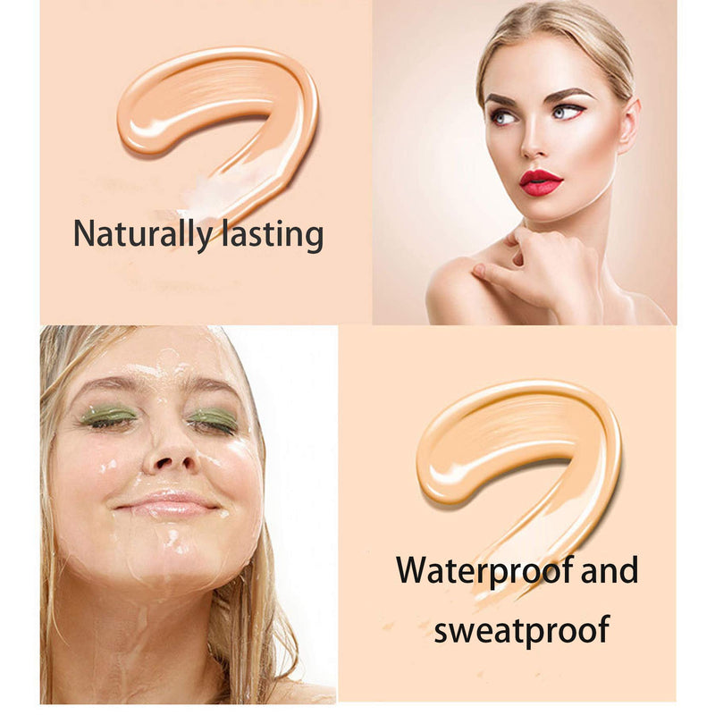 Liquid Foundation Matte Finish Oil Control Full Coverage Water Based Waterproof Long Lasting Facial Concealer,8 Color Optional (301) 301 - BeesActive Australia