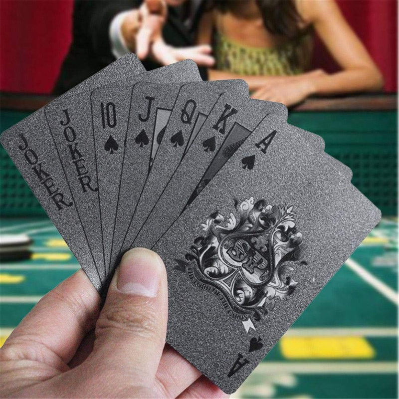 Luxury Playing Cards 100% Waterproof Flexible Plastic 52+2 Poker Black - BeesActive Australia