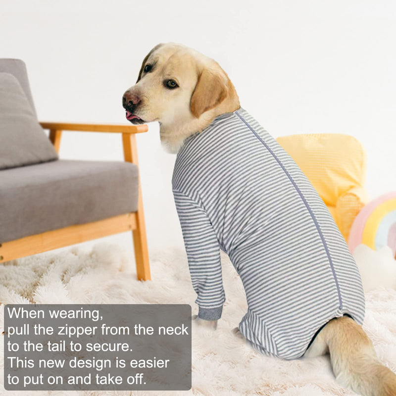 Yeapeeto Dog Onesie Surgery Recovery Suit for Large Medium Bodysuit Dogs Pajamas PJS Full Body for Shedding, Prevent Licking, Wound Protection, Cone Alternative 4X-Large (Pack of 1) Grey - BeesActive Australia