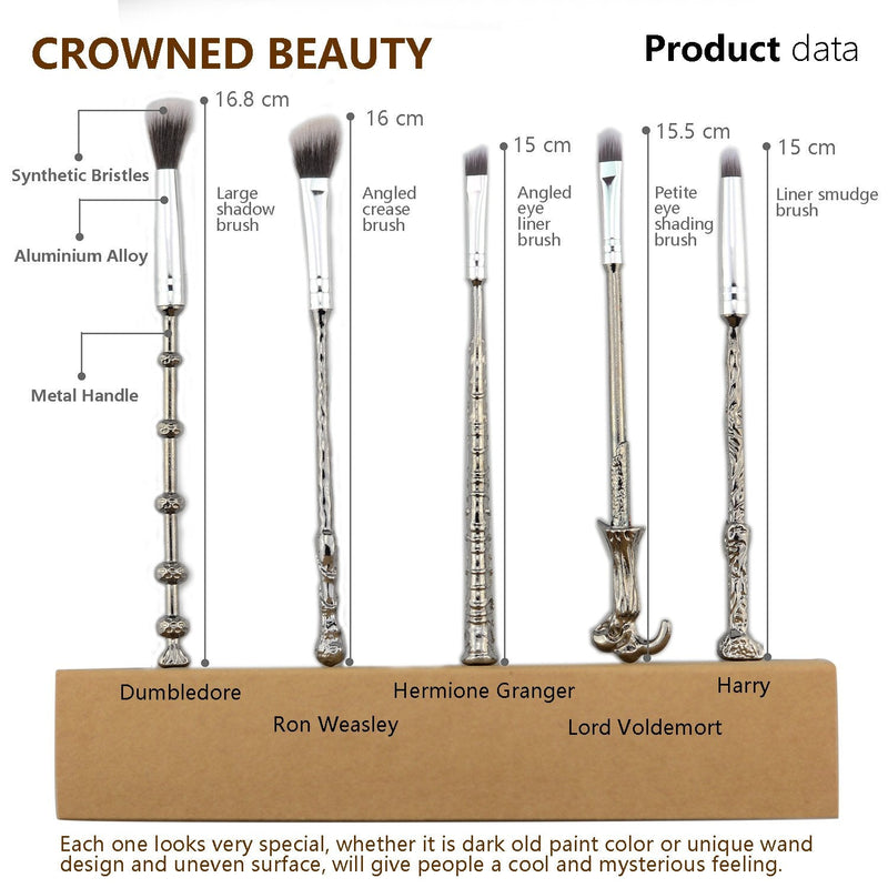 Wizard Wand Makeup Brush Set,Wizardry And Witchcraft Eyeshadow Brushes With Faux Leather Makeup Brush Cover (Treasure Map) Christmas Gift - BeesActive Australia