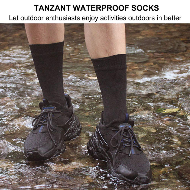 Waterproof Socks Tanzant Breathable men's hiking waterproof socks for men cycling kayaking Skiing Trekking X-Large Black Cotton - BeesActive Australia