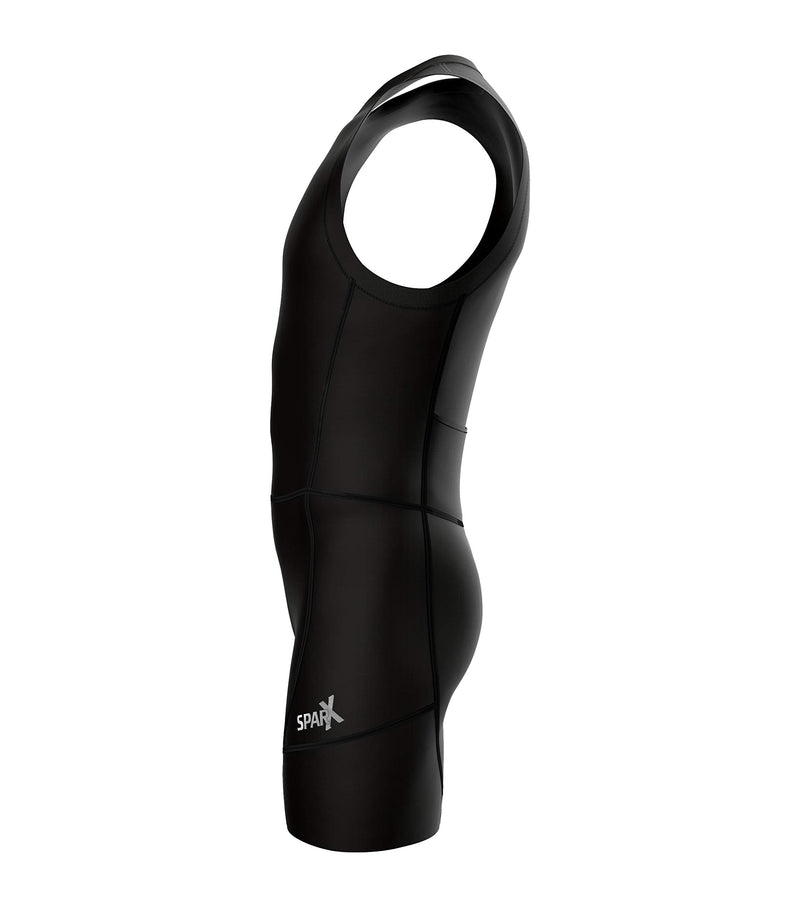 Sparx Men`s Triathlon Suit Trisuit Race Skinsuit Cycling Speed Suit Italian Fabric Swimskin Black Small - BeesActive Australia