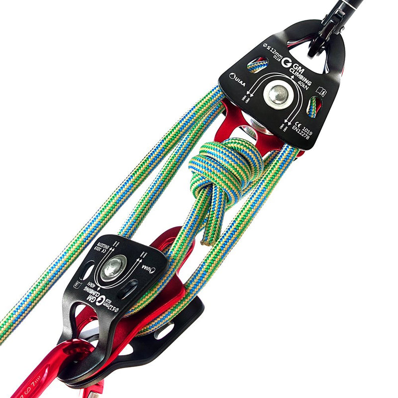 GM CLIMBING 40kN Micro Double Pulley Prusik Minding Ball Bearing UIAA CE for Progress Capture System Rigging Hauling Rescue Arborist Tree Climbing Single unit - BeesActive Australia