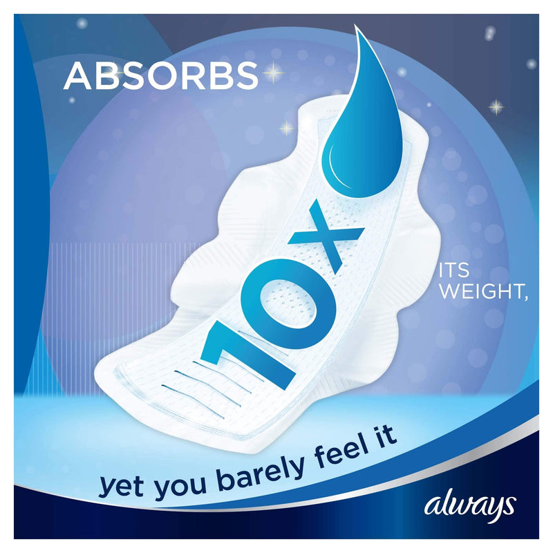 Always Infinity Night Sanitary Towels Wings 10 Pads Revolutionary Technology, Always Comfort and Protection, Size 3 - BeesActive Australia