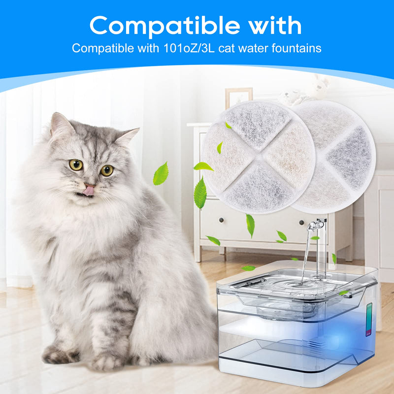 MyfatBOSS Cat Water Fountain Filters, 12 Pack Cat Filters for Water Fountain, Pet Water Fountain Filter Replacement, Pet Fountain Filter for petnf 101 oz/ 3 Liter Pet Water Fountain - BeesActive Australia