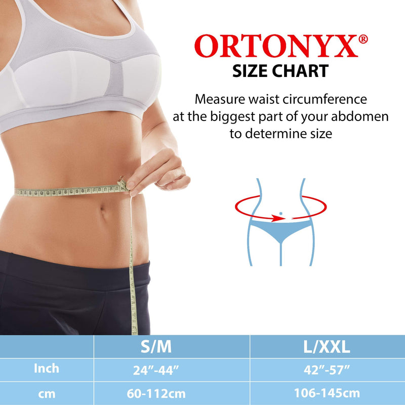 ORTONYX Ergonomic Umbilical Hernia Belt for Men and Women - Abdominal Support Binder with Compression Pad - Navel Ventral Epigastric Incisional and Belly Button Hernias Surgery Brace - OX353-L/XXL L/XXL (42"-57") Black - BeesActive Australia