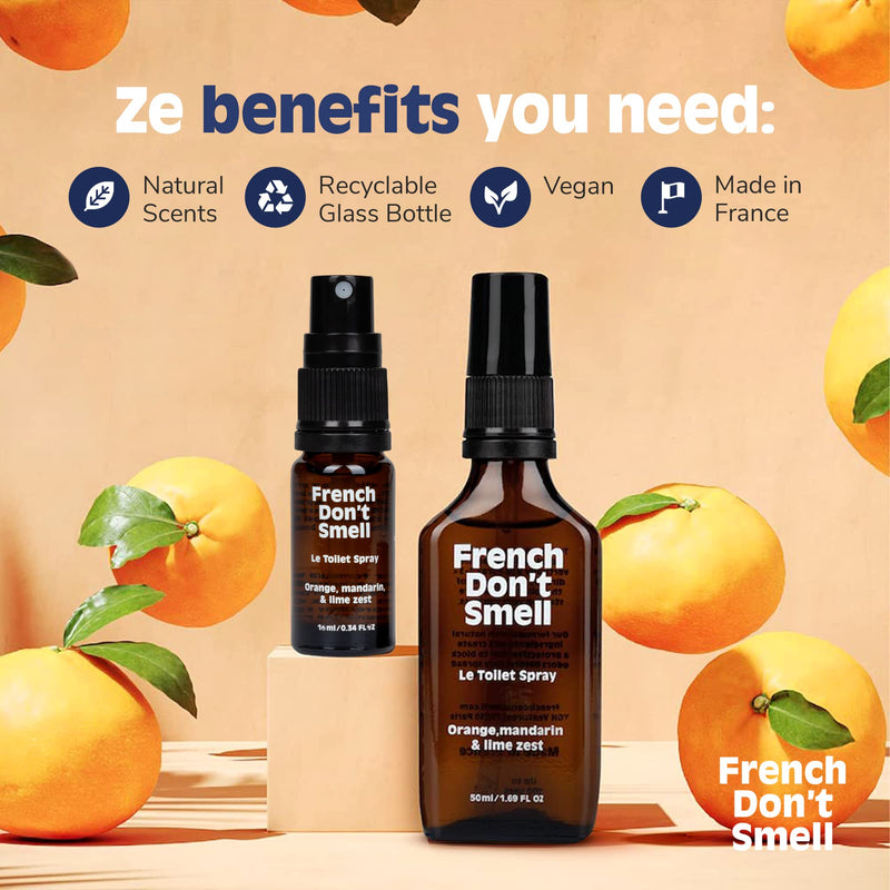 Toilet Spray for Poop 0.34oz – Citrus Scent – Made in France (Travel Size), Bathroom Odor Eliminator, Poo Spray, Toilet Spray For Daily Use, Easy To Carry – French Don’t Smell Citrus (orange, mandarin & lime zest) 0.34 Fl Oz (Pack of 1) - BeesActive Australia