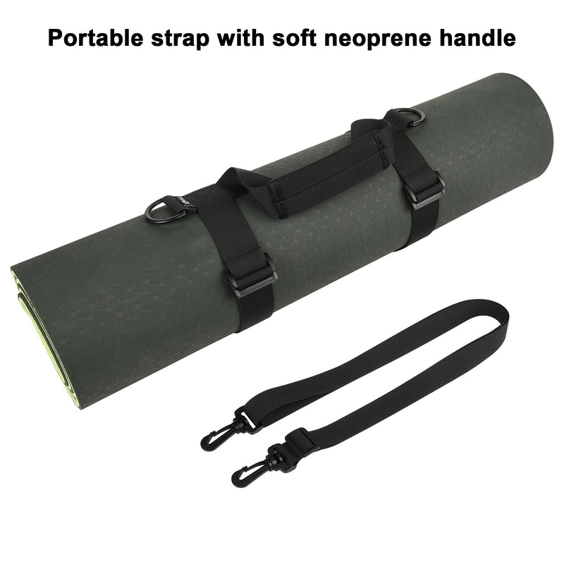 Cosmos Portable Yoga Mat Strap with Handle Picnic Blanket Strap for Camping Festivals Picnics Motorcycle Bedroll Adjustable Straps Roll Bundle Carrier, Black, OD-MAT-HO - BeesActive Australia